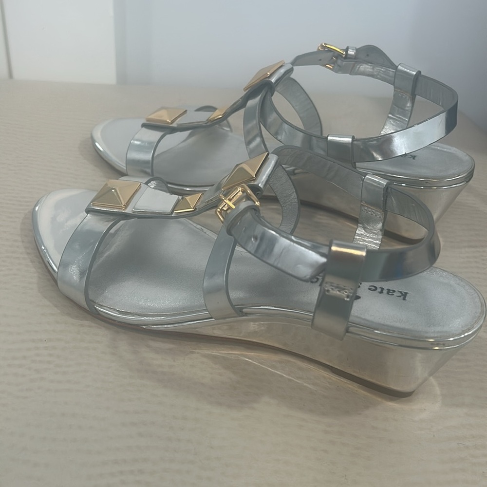 Kate Spade New York Silver Sandals with Gold Accents - Picture 11 of 13